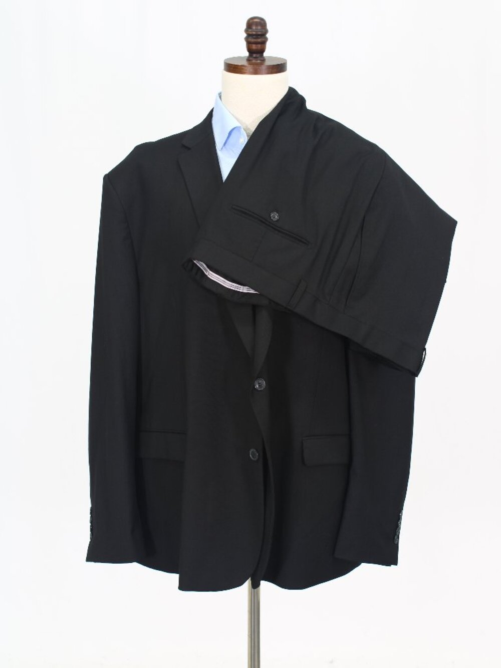 Alain Dupetit 58R 54x31 Black Full Suit 2-Button Solid R939